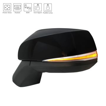 Door Mirror Assembly Left w/o Side View Camera w/Blind Spot Detection w/Puddle Lamp w/Cover for Toyota RAV4 2019-2021
