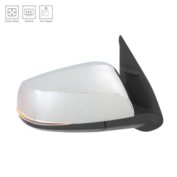 Door Mirror Right w/o Blind Spot Detection w/Signal Lamps w/Cover Chrome for Toyota Tacoma 2016-2023