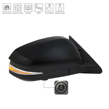 Door Mirror Assembly Right w/Around View Monitor w/Cover for Toyota Highlander 2017-2019