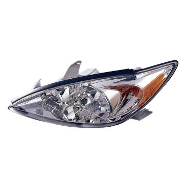 Headlight Assembly Composite Left Chrome CAPA for Toyota Camry LE XLE 2002-2004