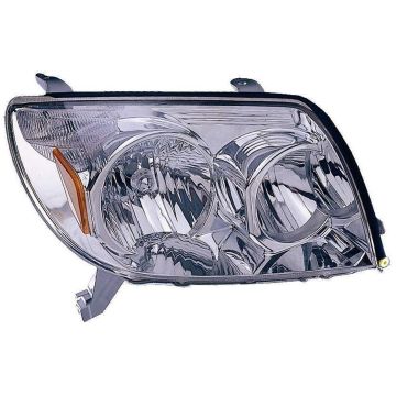 Headlight Assembly Composite Left Includes Park/Marker Lamps w/Chrome Bezel CAPA for Toyota 4Runner 2003-2005