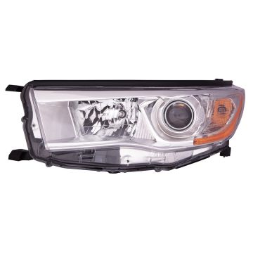 Headlight Assembly Composite Left w/o Auto High Beam w/o Smoked Chrome Accent CAPA for Toyota Highlander 2014-2016