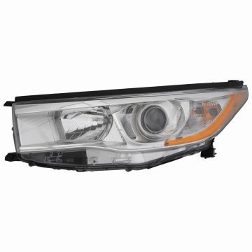 Headlight Assembly Composite Left w/o Auto High Beam w/o Smoked Chrome Accent for Toyota Highlander 2014-2016