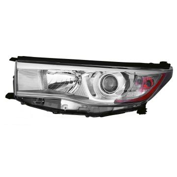 Headlight Assembly Composite Left w/Smoked Chrome Accent for Toyota Highlander Hybrid Limited Hybrid LE Hybrid XLE 2014-2016