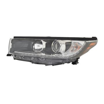 Headlight Assembly Composite Left w/Black Accent w/LED DRL CAPA for Toyota Highlander SE 2017-2018
