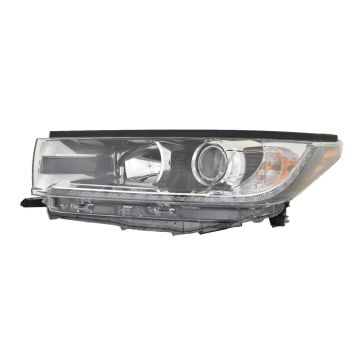 Headlight Assembly Composite Left w/Smoked Chrome Accent w/LED DRL CAPA for Toyota Highlander Limited Hybrid Limited Hybrid LE Hybrid XLE 2017-2018