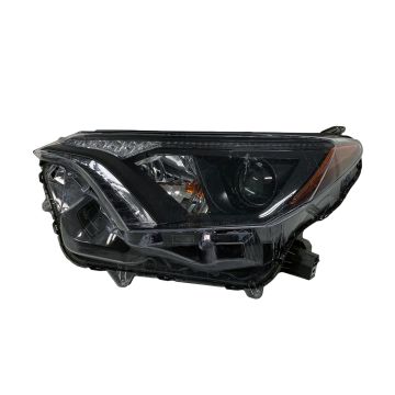 Headlight Assembly Composite Left Halogen w/Black Bezel North America Built CAPA for Toyota RAV4 2016-2018