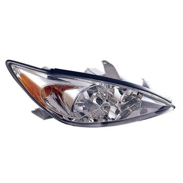 Headlight Assembly Composite Right Chrome CAPA for Toyota Camry LE XLE 2002-2004