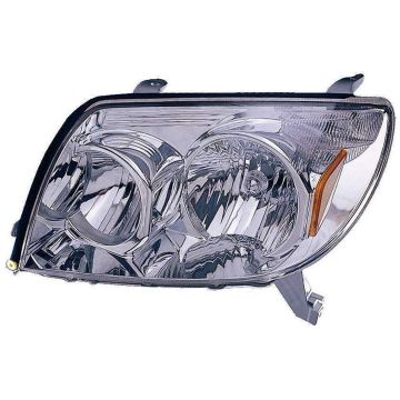 Headlight Assembly Composite Right Includes Park/Marker Lamps w/Chrome Bezel CAPA for Toyota 4Runner 2003-2005