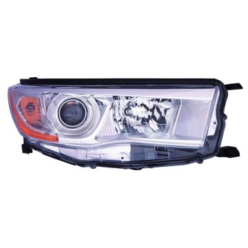 Headlight Assembly Composite Right w/o Auto High Beam w/o Smoked Chrome Accent CAPA for Toyota Highlander 2014-2016