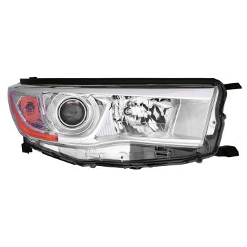 Headlight Assembly Composite Right w/o Auto High Beam w/o Smoked Chrome Accent for Toyota Highlander 2014-2016