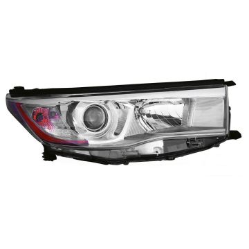 Headlight Assembly Composite Right w/Smoked Chrome Accent for Toyota Highlander Hybrid Limited Hybrid LE Hybrid XLE 2014-2016