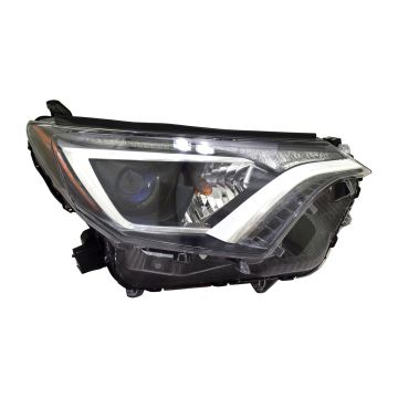Headlight Assembly Composite Right Halogen w/o Black Bezel North America Built CAPA for Toyota RAV4 2016-2018