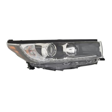 Headlight Assembly Composite Right w/Black Accent w/LED DRL CAPA for Toyota Highlander SE 2017-2018