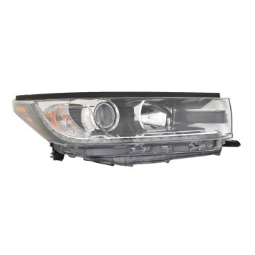 Headlight Assembly Composite Right w/Smoked Chrome Accent w/LED DRL CAPA for Toyota Highlander Limited Hybrid Limited Hybrid LE Hybrid XLE 2017-2018