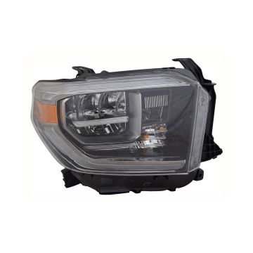 Headlight Assembly Composite Right LED w/Smoke Lens CAPA for Toyota Tundra 2018