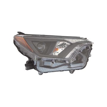 Headlight Assembly Composite Right Halogen w/Black Bezel North America Built for Toyota RAV4 2016-2018