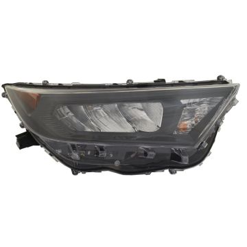 Headlight Assembly Composite Right w/o Adaptive Headlamps Black Bezel North America Built CAPA for Toyota RAV4 LE Hybrid LE 2019-2022