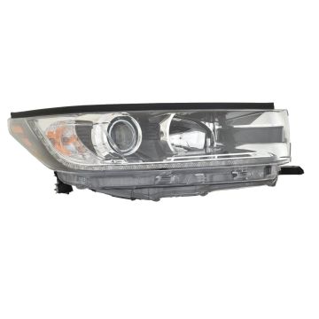 Headlight Assembly Composite Right w/Smoked Chrome Accent w/LED Daytime Running Lamps CAPA for Toyota Highlander 2019