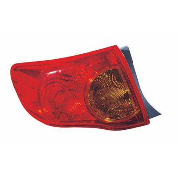 Tail Light Assembly Left Outer Lens/Housing Japan Built CAPA for Toyota Corolla 2009-2010