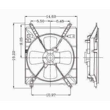 A/C Condenser Fan Assembly Includes Motor/Blade/Shroud for Toyota Camry 1997-1999
