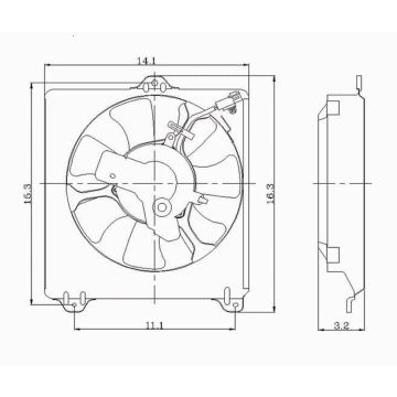 A/C Condenser Fan Assembly Includes Motor/Blade/Shroud for Toyota RAV4 1997-2000