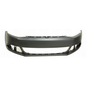 Bumper Cover Front w/o Headlamp Washer w/o Parking Assist Primed CAPA for Volkswagen Jetta 2011-2014