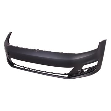 Bumper Cover Front w/o Headlamp Washers w/o Park Distance Control Primed for Volkswagen Golf 2015-2016