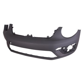 Bumper Cover Front w/o Park Distance Control Primed CAPA for Volkswagen Beetle Convertible R-Line R-Line SE R-Line SEL R-Line S 2014-2017