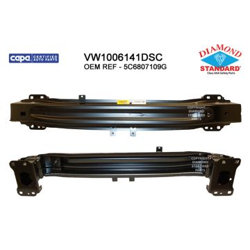 Bumper Cover Reinforcement Front w/Collision Warning w/o City Emergency Braking CAPA for Volkswagen Jetta 2015-2018