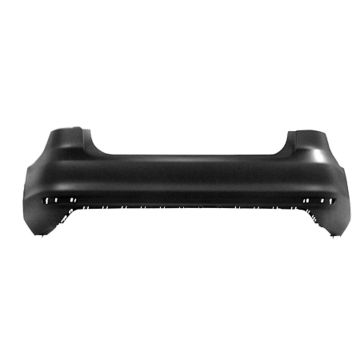 Bumper Cover Rear w/o Parking Assist Primed CAPA for Volkswagen Jetta 2015-2018