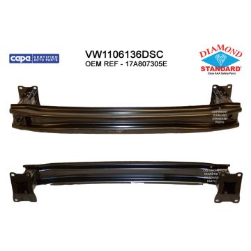 Bumper Cover Reinforcement Rear CAPA for Volkswagen Jetta 2019-2021