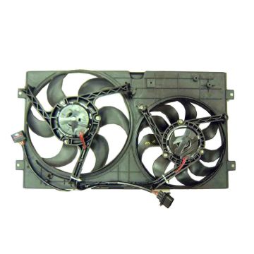 Engine Cooling Fan Assembly Motor/Blade/Shroud Dual Fan Assembly for Volkswagen Beetle 1998-2006
