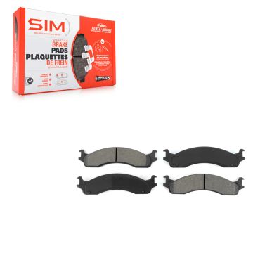 Front Semi-Metallic Disc Brake Pads SIM-655 For Ford Dodge E-350 Super Duty Ram 2500 F-250 E-250 HD