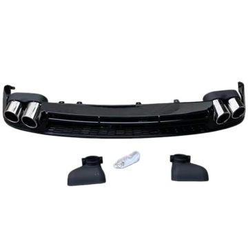 Audi A6 C8 2019-2024 (for Normal/without S Line) S6 Style Rear Bumper Diffuser with Exhaust Tips