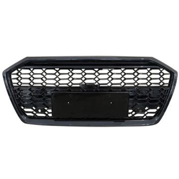 Audi A6 S6 C8 2019-2025 RS6 Style Front Grille Honeycomb w/Black Trim w/o ACC Hole