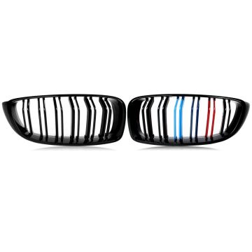 BMW 4 Series F32 F33 F36 2014-2020 M Style Dual Slat Front Grille Tri-Colour