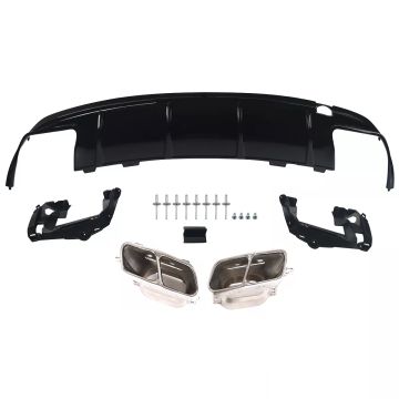 Mercedes-Benz CLA250 W117 2014-2019 Rear Diffuser with Exhaust Tips AMG CLA45 Style Gloss Black