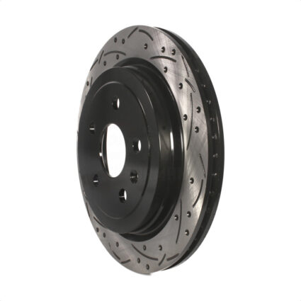 Rear Coated Drilled Slotted Disc Brake Rotor (1 Piece Only) DS1-580722 For Chevrolet Camaro Cadillac