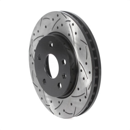 Front Coated Drilled Slotted Disc Brake Rotor (1 Piece Only) DS1-580839 For Chevrolet Malibu Buick