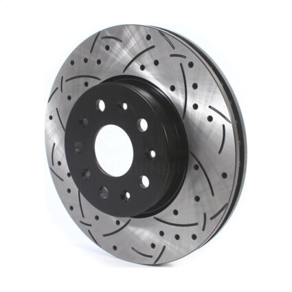 Front Coated Drilled Slotted Disc Brake Rotor (1 Piece Only) DS1-581913 For Chevrolet Camaro CT5 CTS