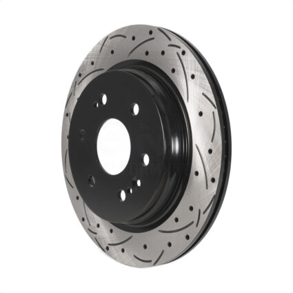 Rear Coated Drilled Slotted Disc Brake Rotor (1 Piece Only) DS1-582457 For GMC Chevrolet Silverado