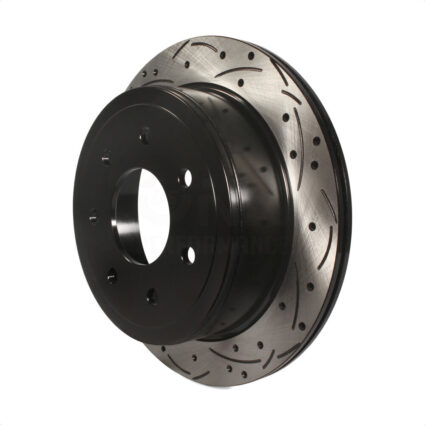 Rear Coated Drilled Slotted Disc Brake Rotor (1 Piece Only) DS1-680183 For Ford F-150 Lincoln Mark