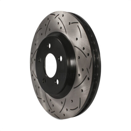 Front Coated Drilled Slotted Disc Brake Rotor (1 Piece Only) DS1-680326 For Ford Mustang
