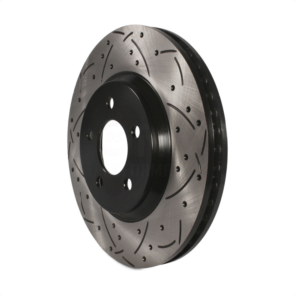 Front Coated Drilled Slotted Disc Brake Rotor (1 Piece Only) DS1-680326 For Ford Mustang