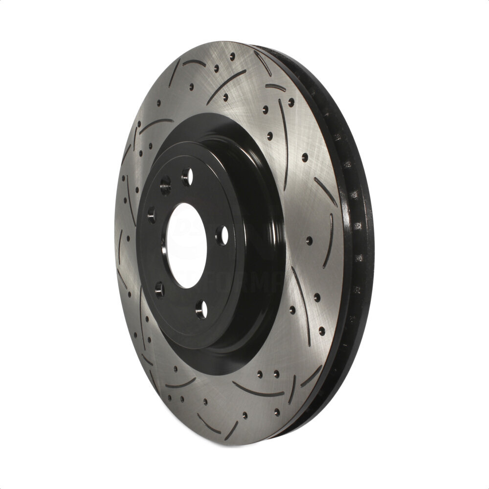 Front Coated Drilled Slotted Disc Brake Rotor (1 Piece Only) DS1-680811 For Ford Mustang