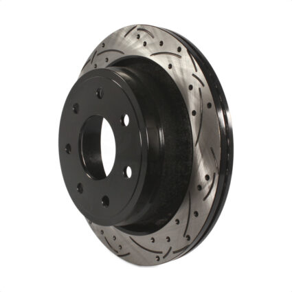 Rear Coated Drilled Slotted Disc Brake Rotor (1 Piece Only) DS1-680977 For Ford F-150