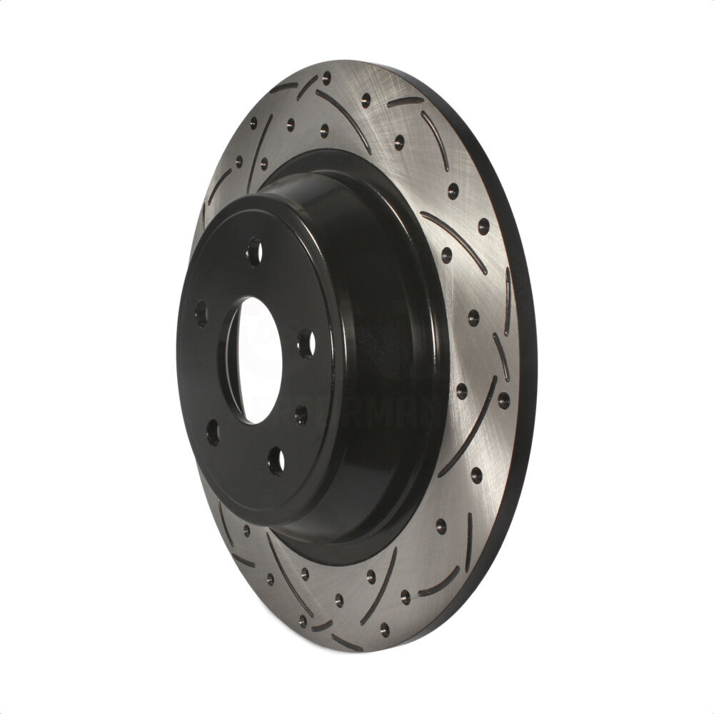 Rear Coated Drilled Slotted Disc Brake Rotor (1 Piece Only) DS1-681012 For Ford Fusion Lincoln MKZ
