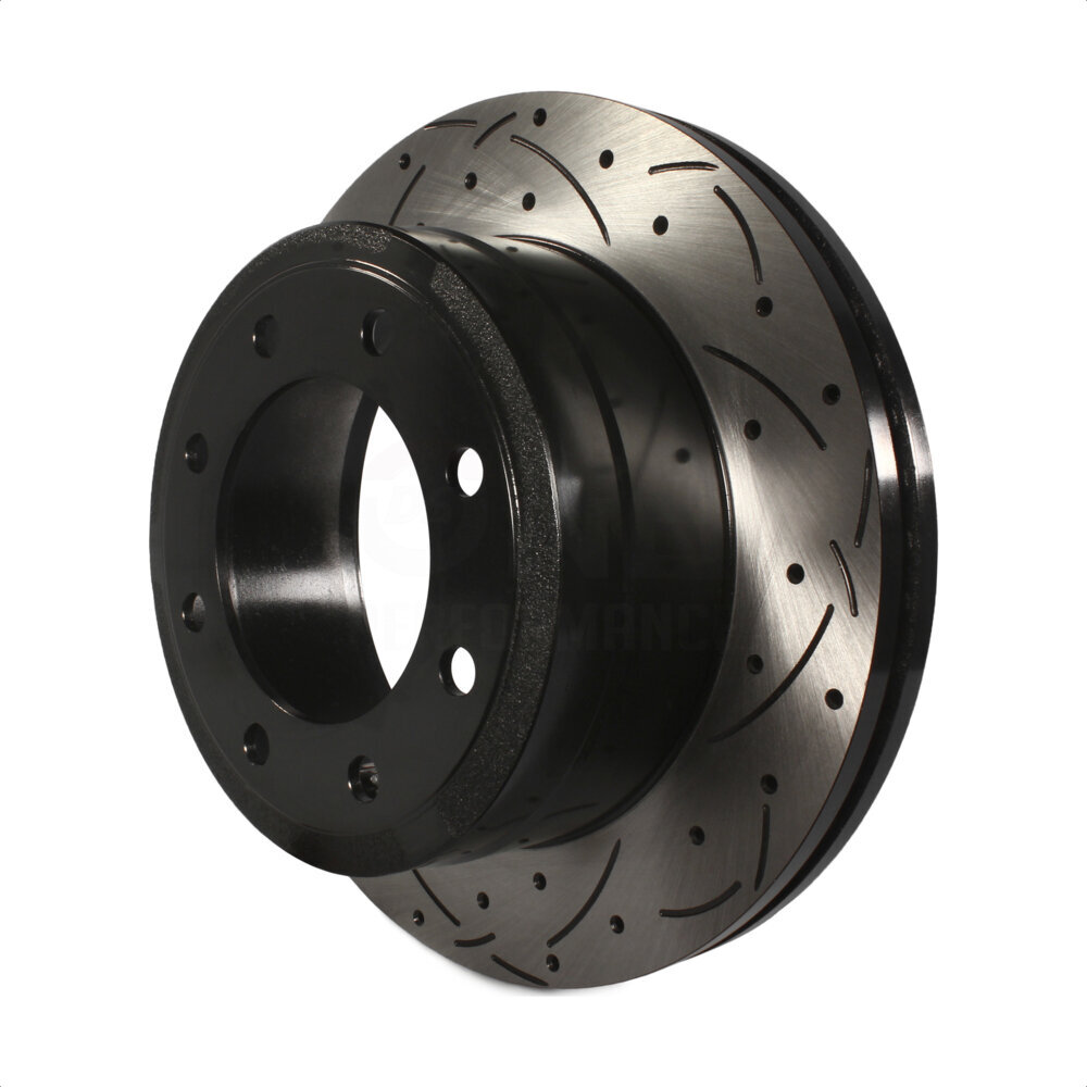 Rear Coated Drilled Slotted Disc Brake Rotor (1 Piece Only) DS1-681017 For Ford F-350 Super Duty