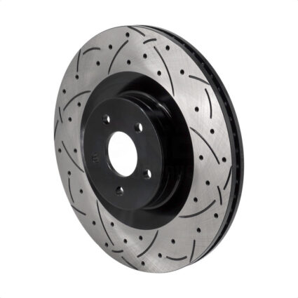 Front Coated Drilled Slotted Disc Brake Rotor (1 Piece Only) DS1-682087 For 2016-2018 Ford Focus RS